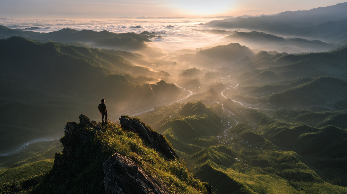Mountain vista at golden hour