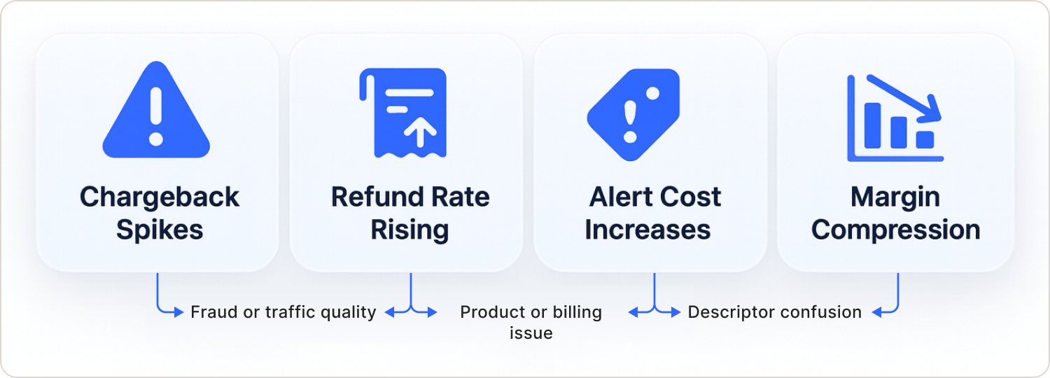 Profitability trend monitoring dashboard