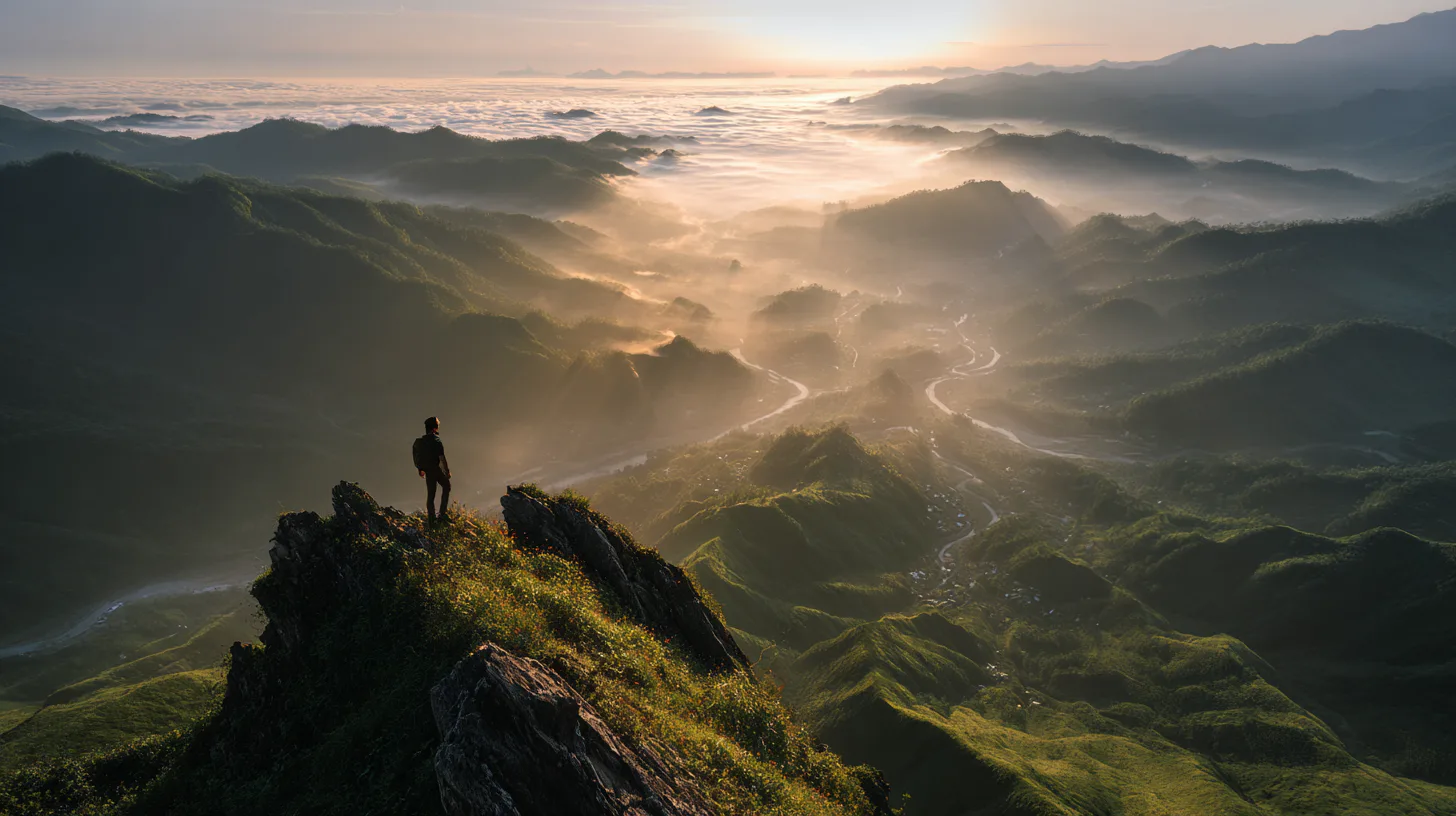 Mountain vista at golden hour